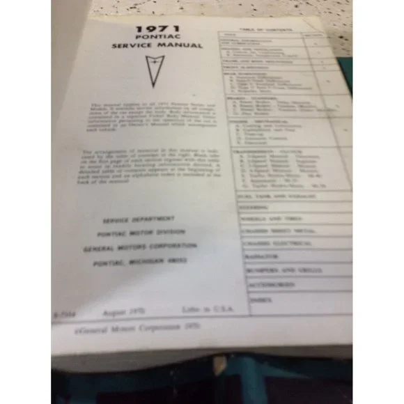 1971 Pontiac Firebird Trans AM GTO Service Shop Repair Manual Set W Body + Supp